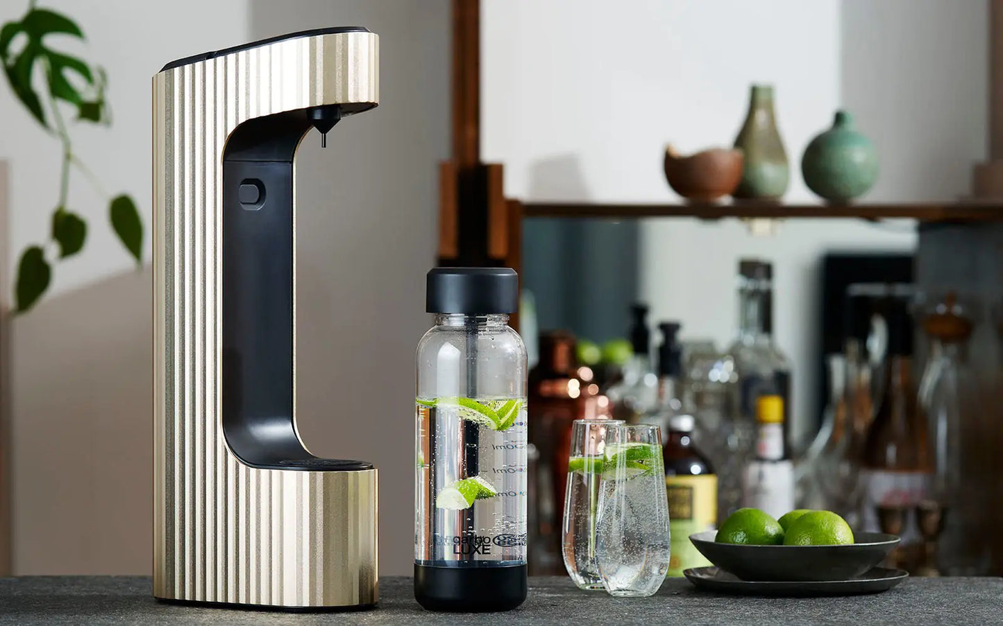 qarbo LUXE Sparkling Water and Beverage Maker with 2 Extra Bottles