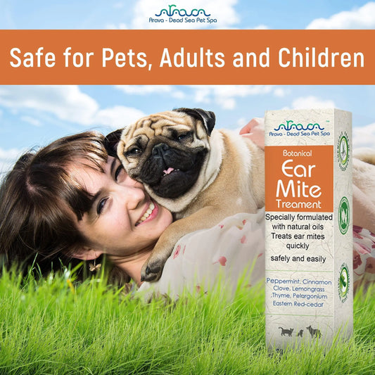 Natural Ear Mite Treatment for Dogs & Cats Pet Ear Mites Infection Cleaner