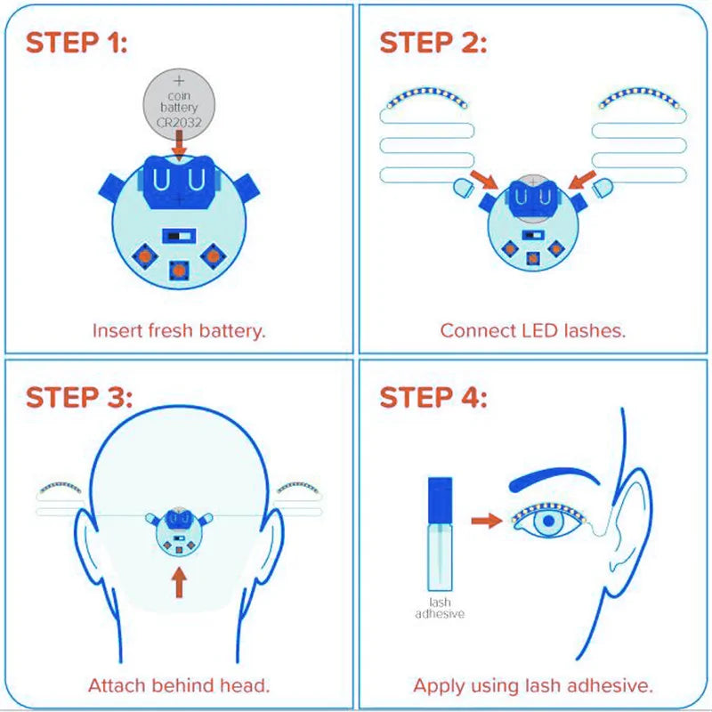 LED Light False Eyelashes