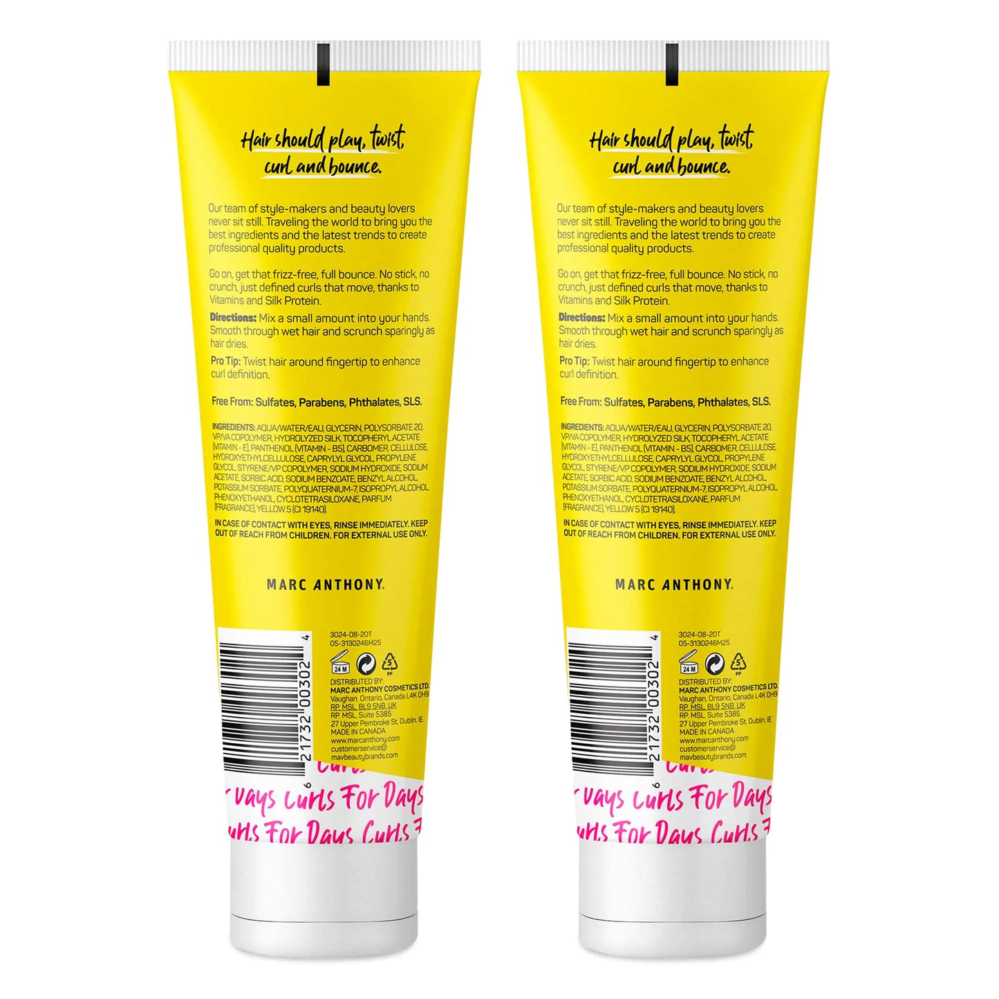 Marc Anthony Curl Defining Lotion, Strictly Curls - 2 Pack - Silk Protein & Vitamin E Hair Gel for Dry Damaged Curly Hair - Sulfate-Free Moisturizing Detangler & Anti Frizz Styling Product 8.3 Fl Oz 8.3 Fl Oz (Pack of 2)