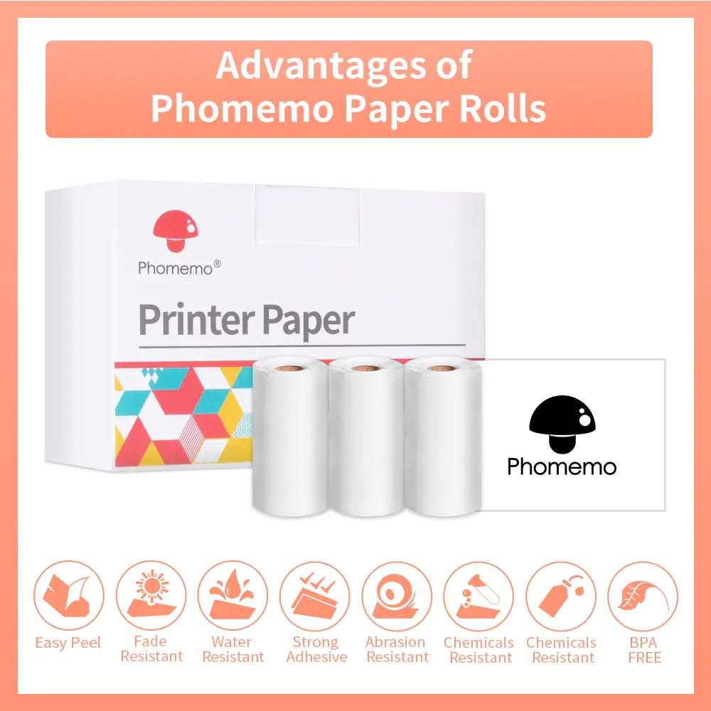 Phomemo Printer Sticker Self-Adhesive M02 Series Printer Paper