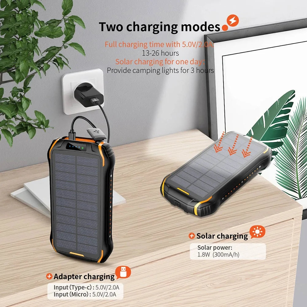 Wireless Solar Power Bank Charger for Mobile Phones