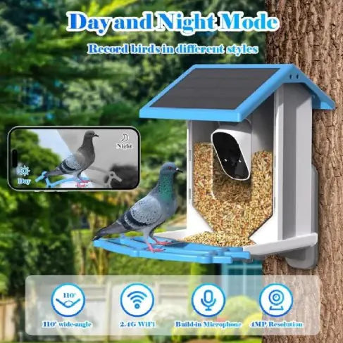 Solar Bird Feeder With Camera