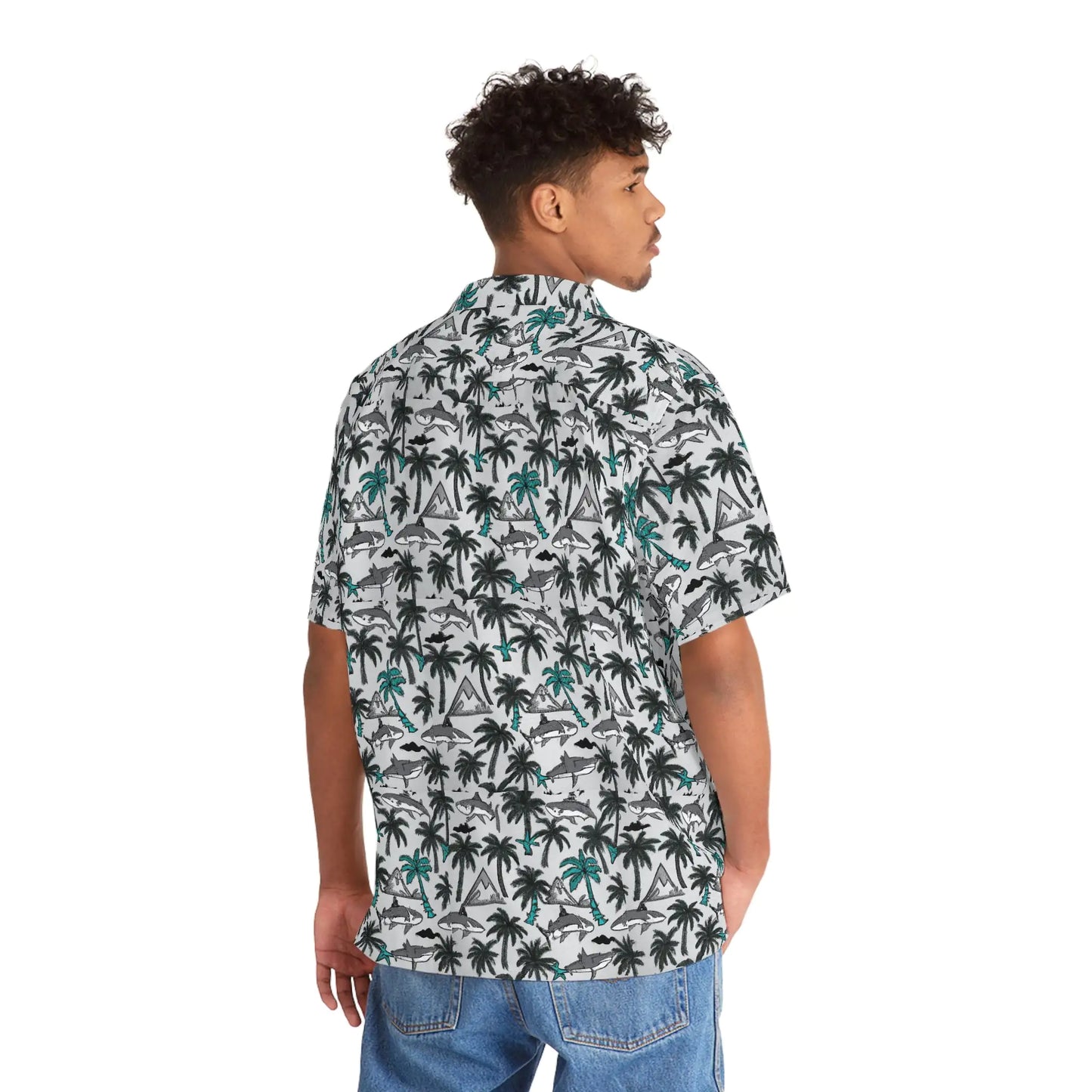 Men's Shark Infested Palms Hawaiian Shirt