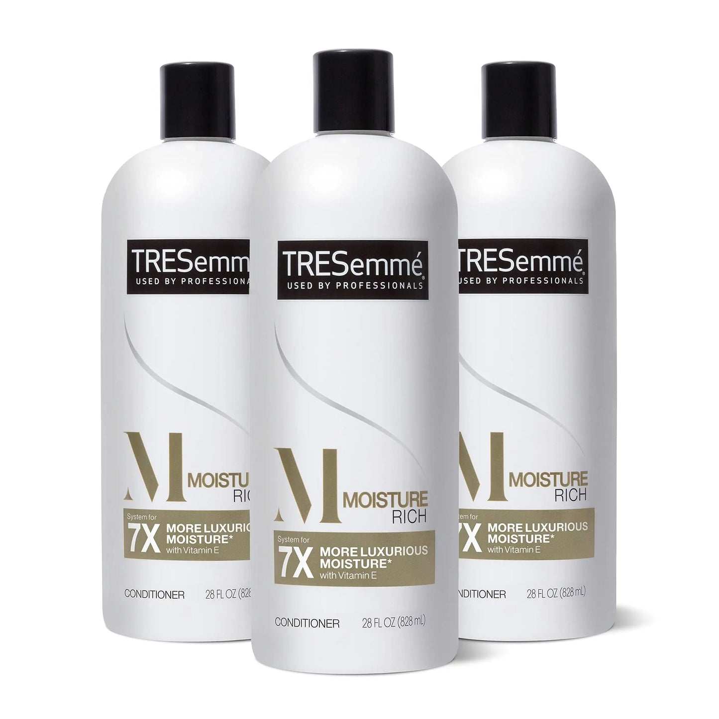 TRESemmé Conditioner Moisture Rich 3 Count for Dry Hair Professional Quality Salon-Healthy Look and Shine Moisture Rich Formulated with Vitamin E and Biotin 28 oz 28 Fl Oz (Pack of 3)