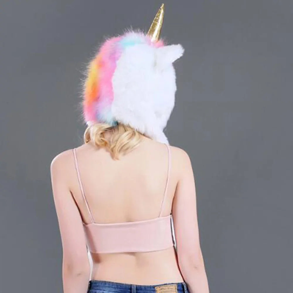 LED Unicorn Fur Hat