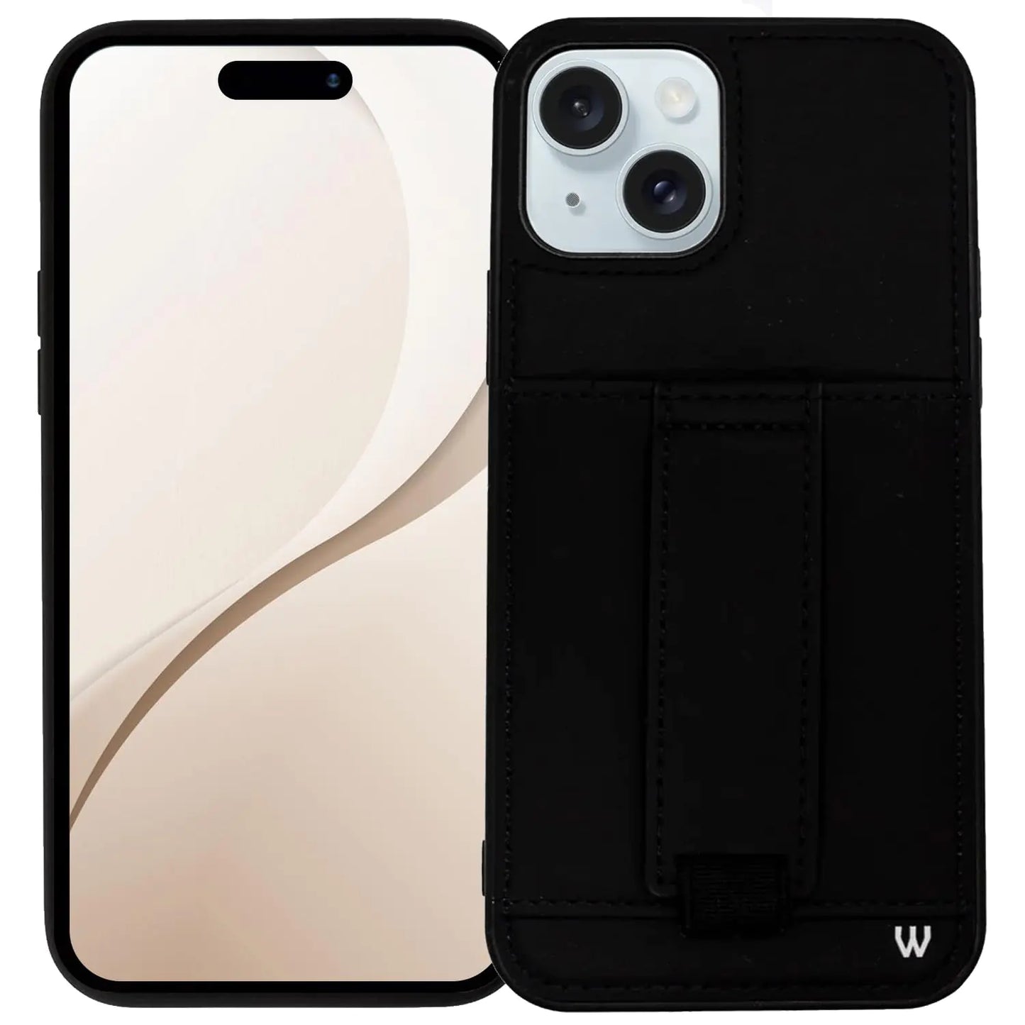 Walli Case for iPhone 15 Pro Max Case - Phone Case with Card Holder, Kickstand & Finger Strap - Vegan Leather Wallet Case for iPhone - Aesthetic Phone Case Compatible with iPhone 15 Pro Max