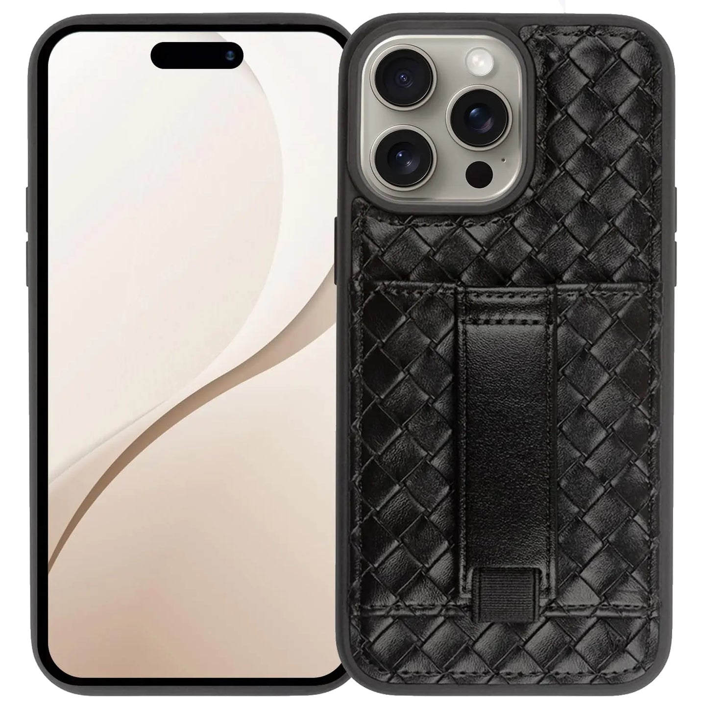 Walli Case for iPhone 15 Pro Max Case - Phone Case with Card Holder, Kickstand & Finger Strap - Vegan Leather Wallet Case for iPhone - Aesthetic Phone Case Compatible with iPhone 15 Pro Max