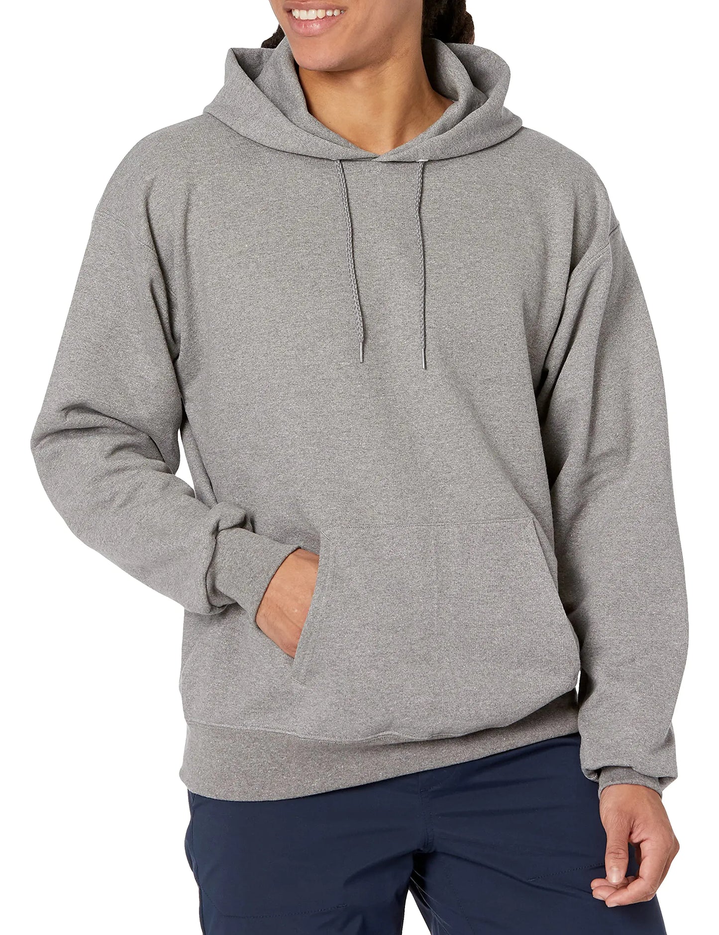 Hanes mens Ultimate Sweatshirt, Heavyweight Fleece Hoodie, Cotton Sweatshirt for Men Medium Oxford Gray