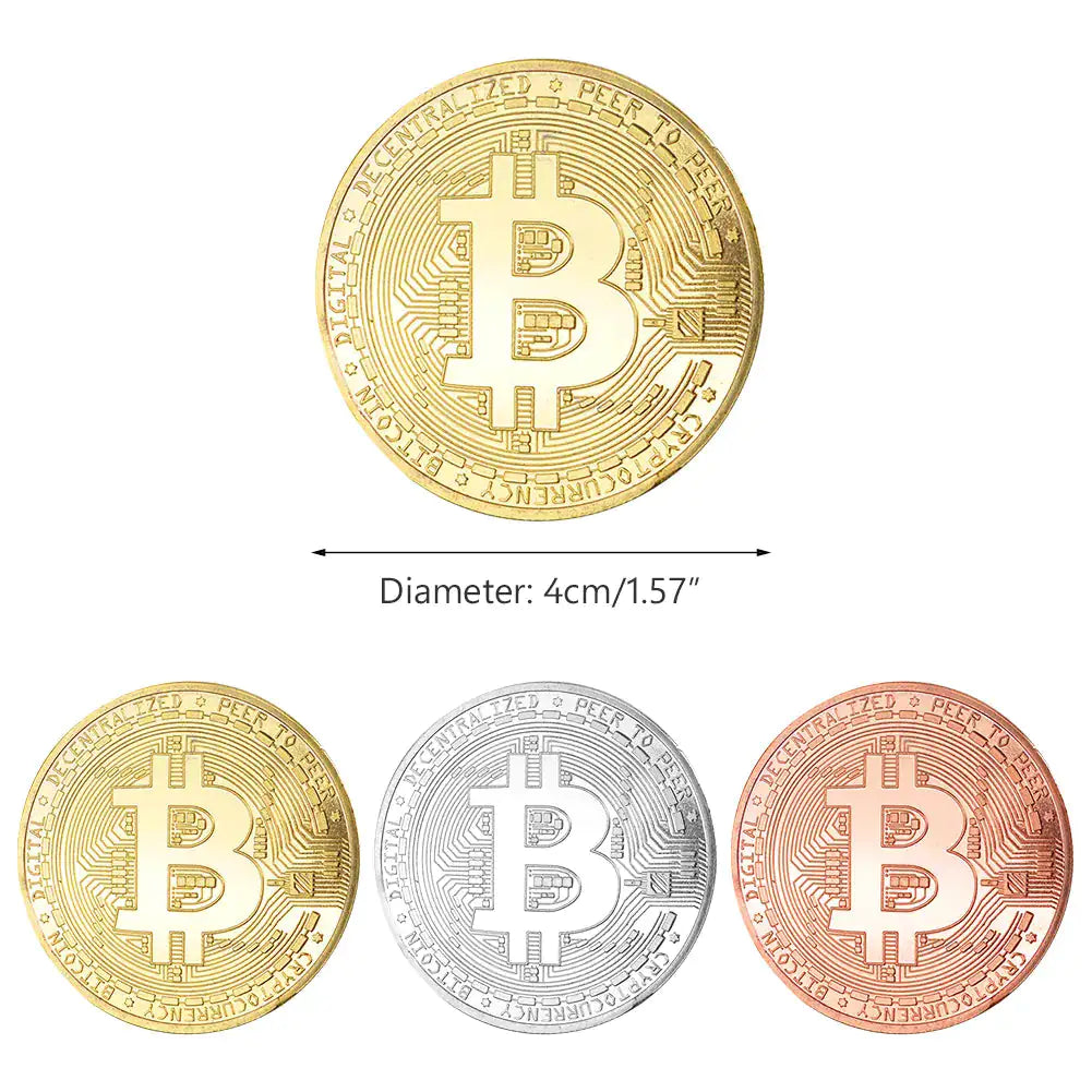 1 Pc Gold Plated Bitcoin Coin Collectible