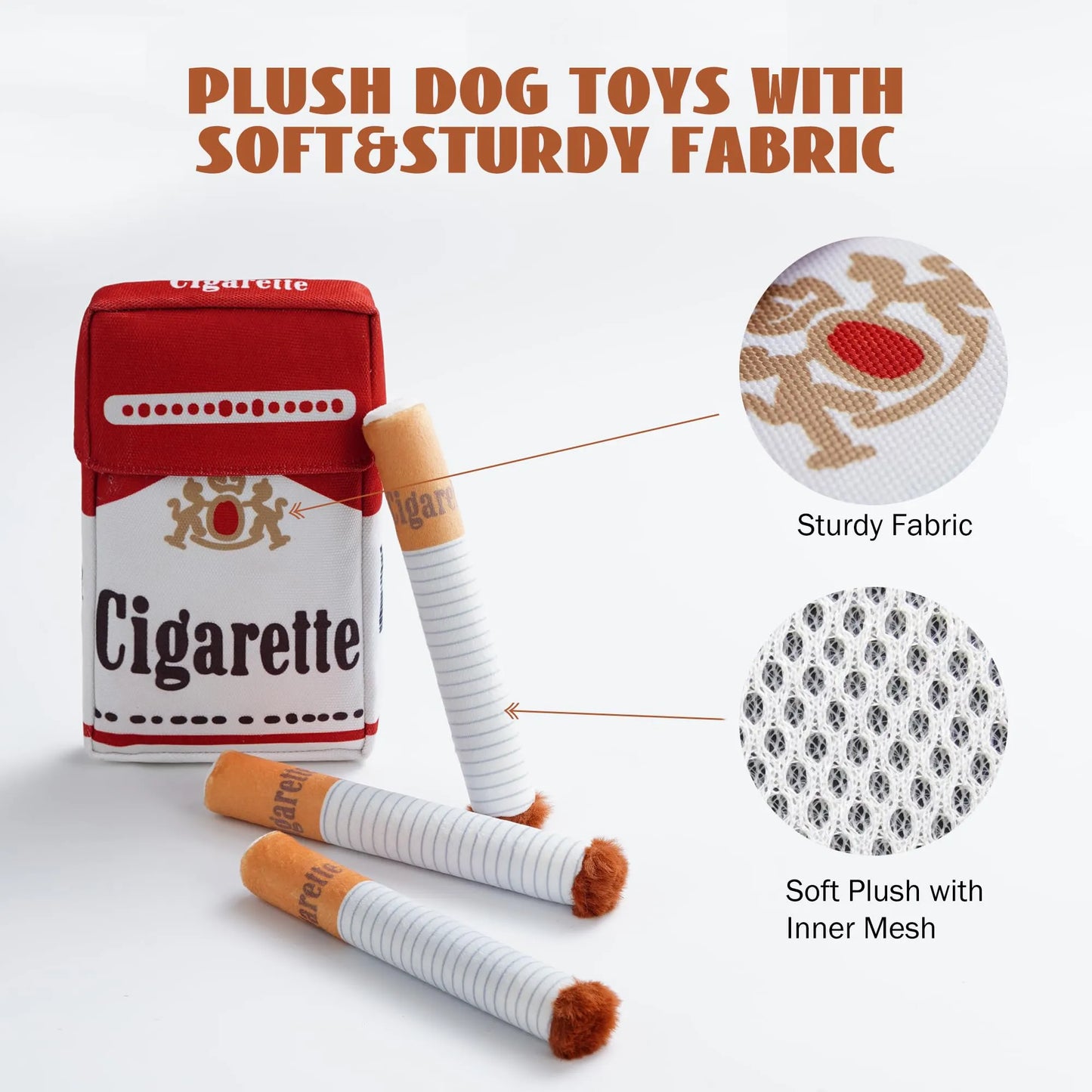 Funny Cigarette Dog Toy – Squeaky Plush for Dogs & Cats