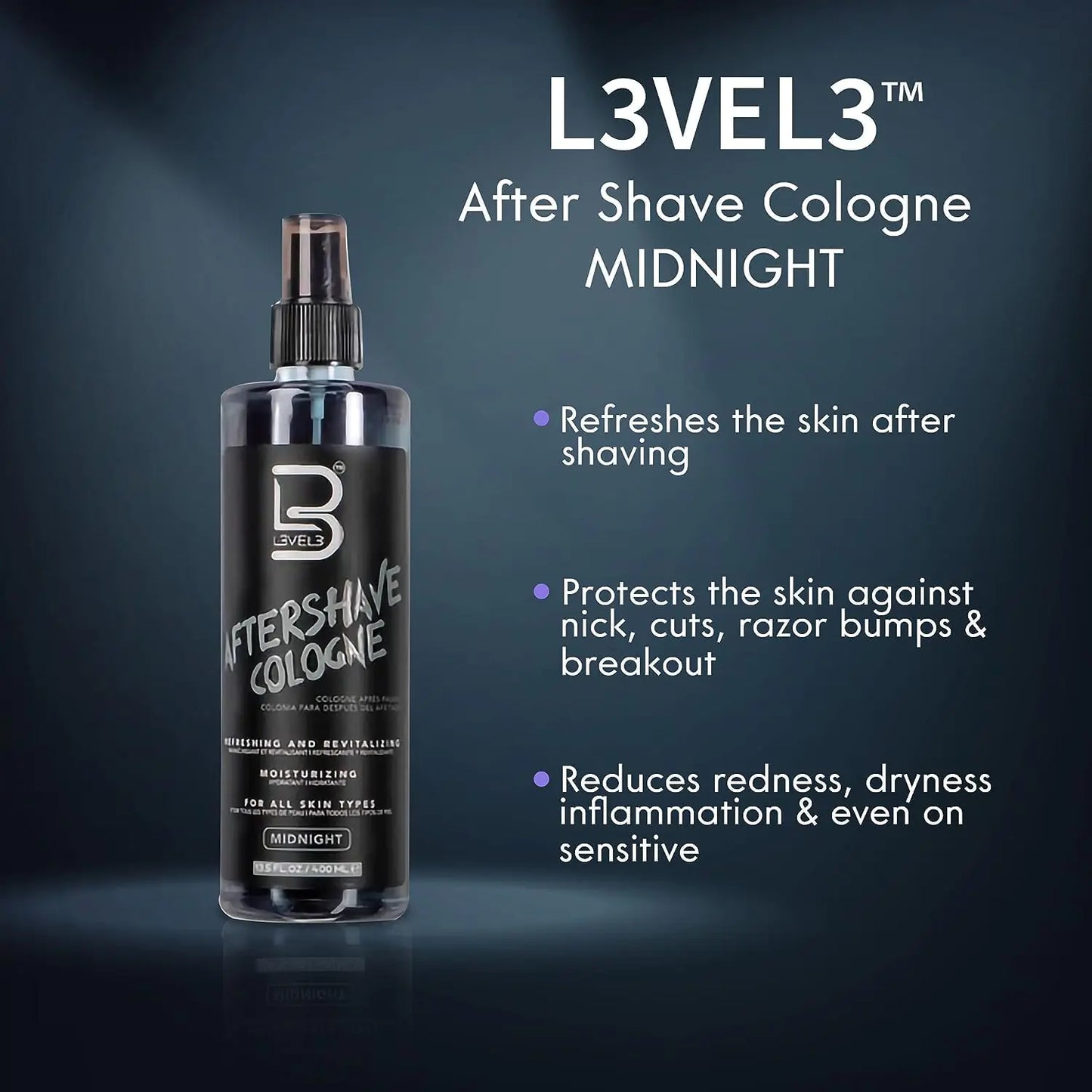 L3 Level 3 After Shave Spray Cologne - Softens Skin - Refreshes and Relieves Face and Skin - Moisturizing Formula Level Three After Shaving Royale 13.5 Fl Oz (Pack of 1)