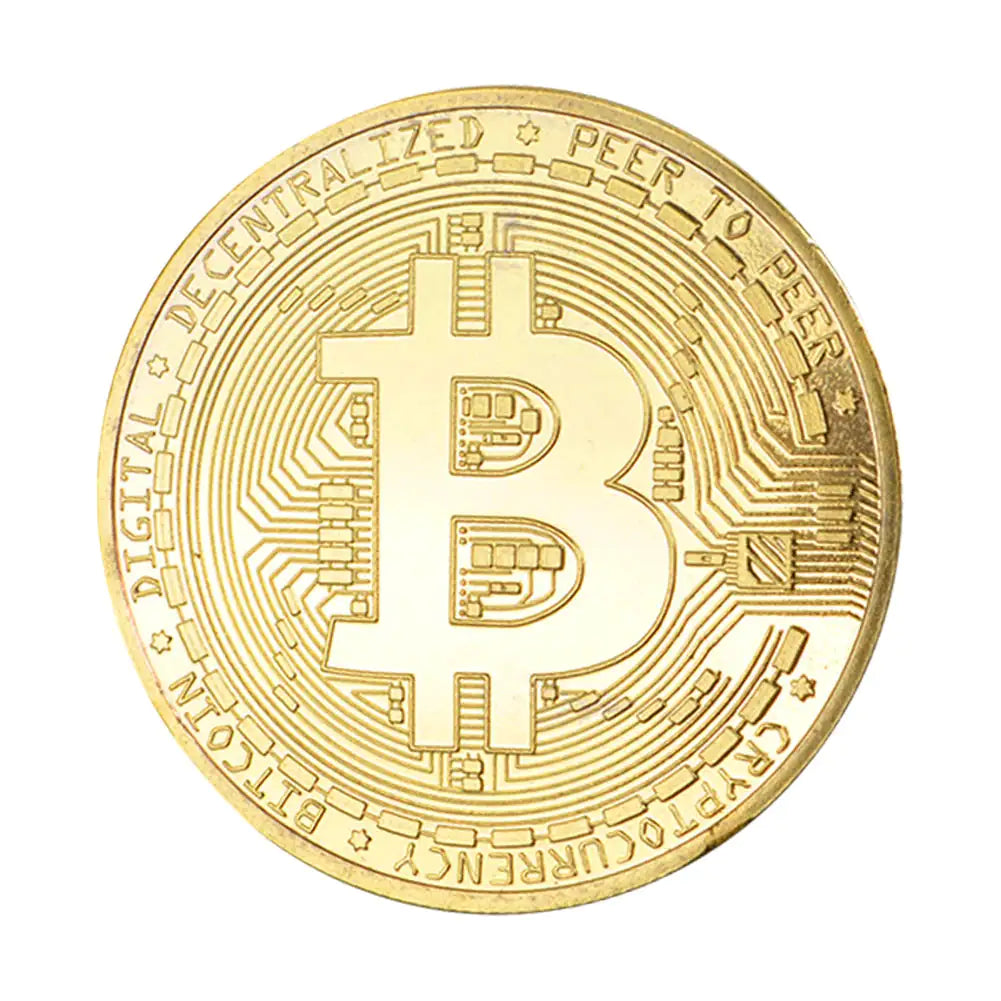 1 Pc Gold Plated Bitcoin Coin Collectible