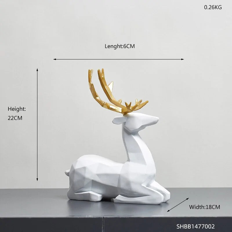 Resin Deer Statue Sculpture Ornament