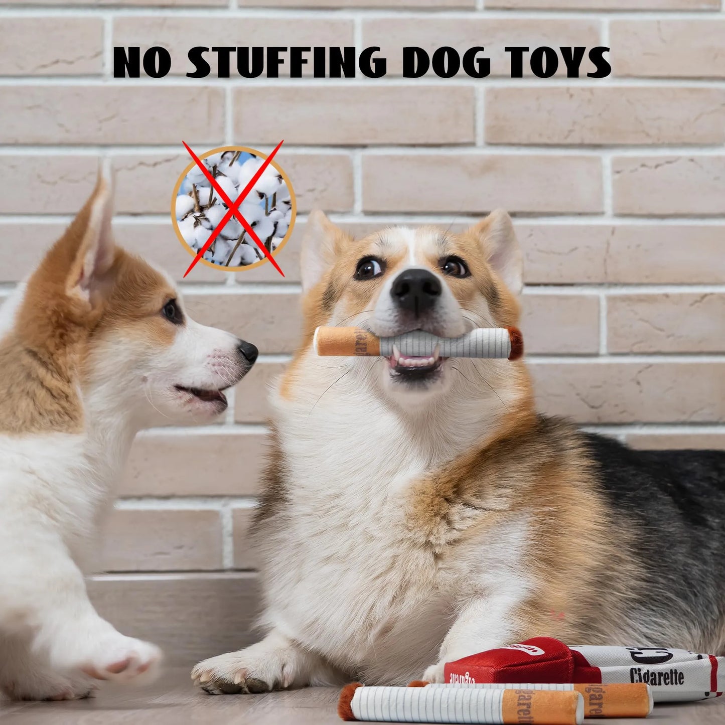 Funny Cigarette Dog Toy – Squeaky Plush for Dogs & Cats