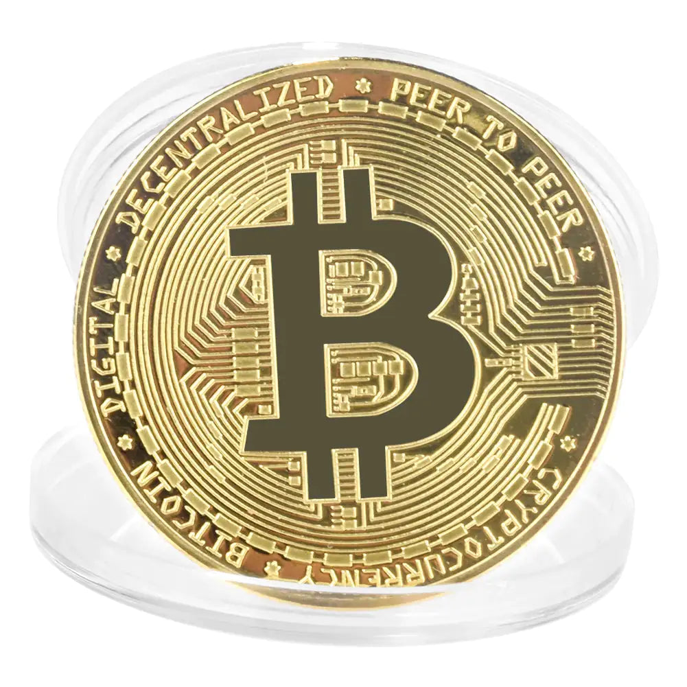 1 Pc Gold Plated Bitcoin Coin Collectible