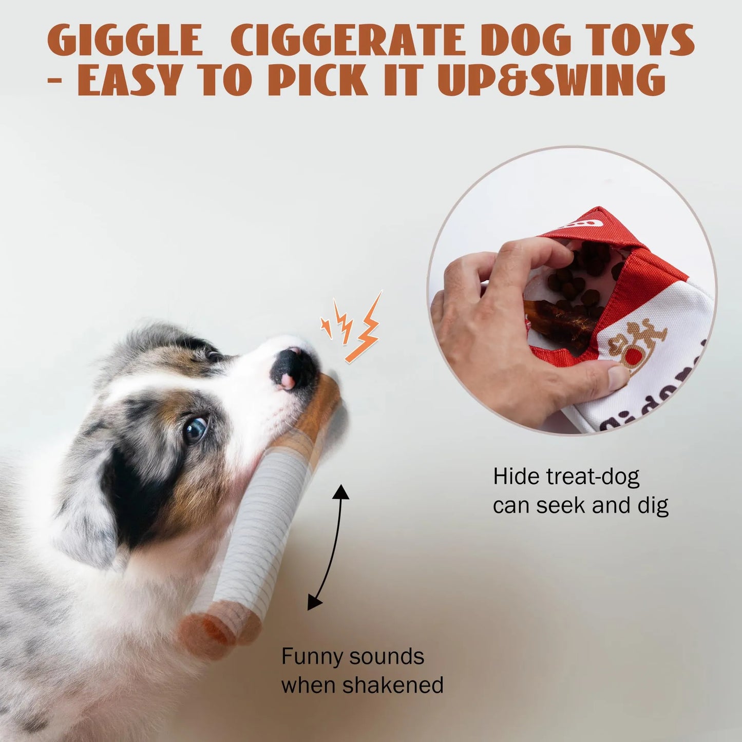 Funny Cigarette Dog Toy – Squeaky Plush for Dogs & Cats