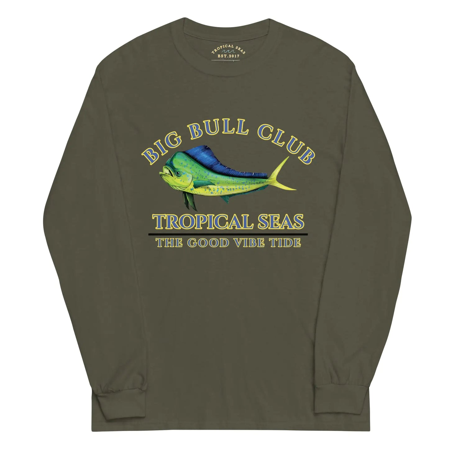 Men's Tropical Mahi Mahi "Big Bull Club" Long Sleeve Shirt