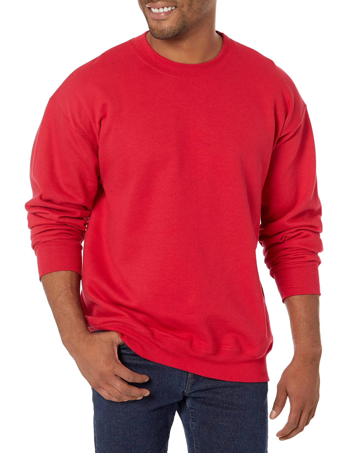 Hanes mens Sweatshirt, Heavyweight Fleece Sweatshirt, Crewneck Pullover for Men 3X-Large Deep Red