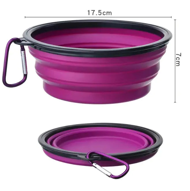 Outdoor Portable Folding Bowl For Dogs And Cats With Keychain