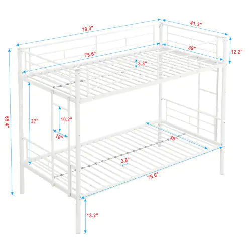 METAL BUNK BED WHITE