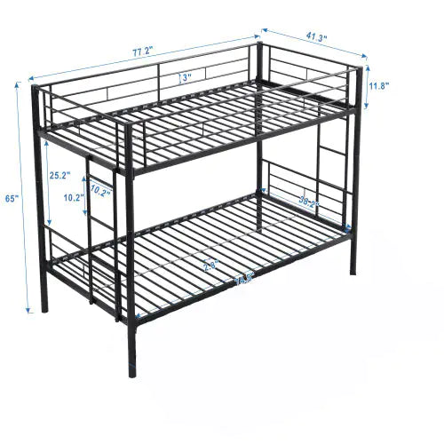 METAL BUNK BED BLACK