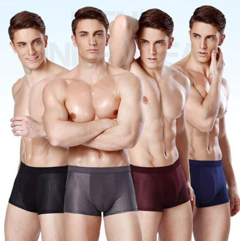 Men's Ice Silk Mesh U-Convex Boxer Briefs