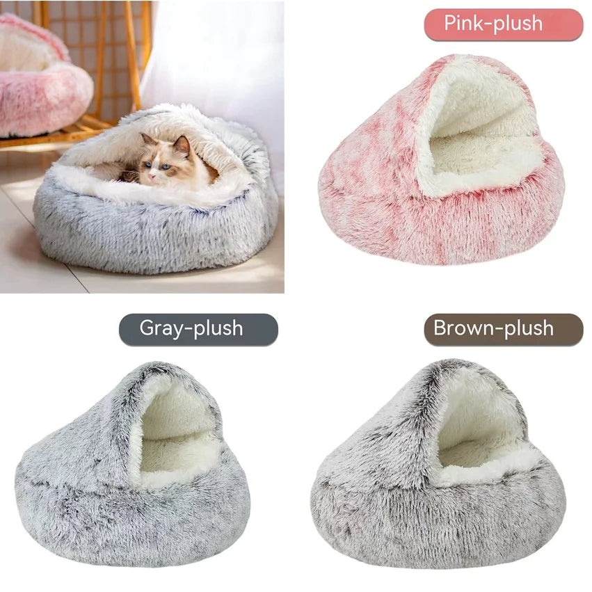 Cozy Nest Semi-Closed Pet Bed for Cats and Small Dogs