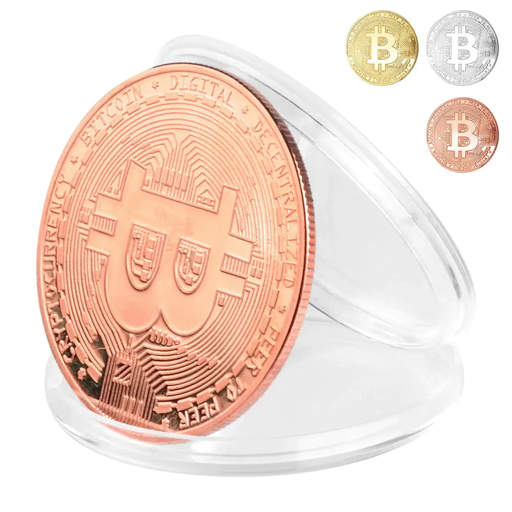 1 Pc Gold Plated Bitcoin Coin Collectible