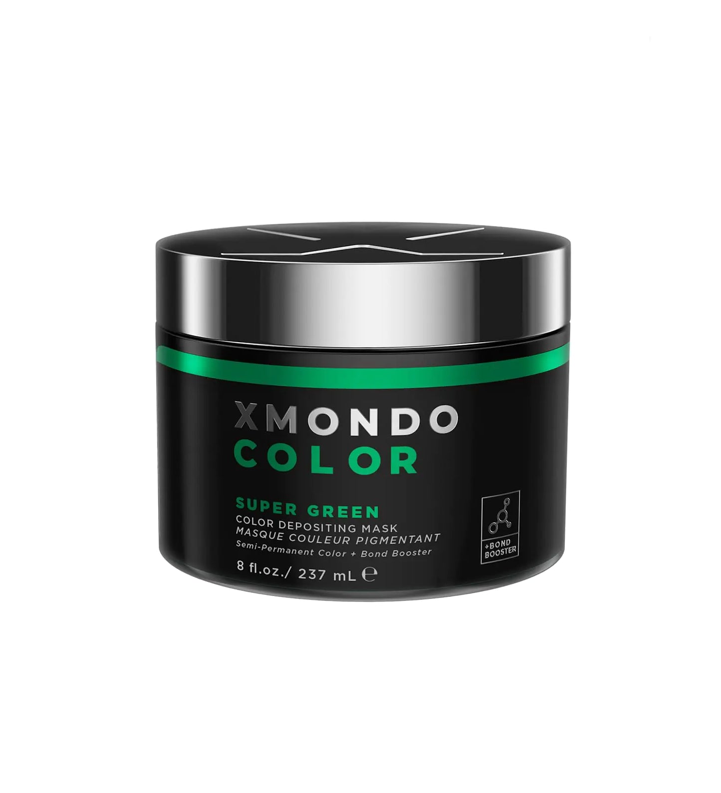 XMONDO Color Super Green Depositing Mask & Semi-Permanent Green Dye | Infused with Bond Booster Technology & Hyaluronic Acid for Nourishment, Revitalization & Repair, Vegan Formula, 8 Fl Oz 1-Pack