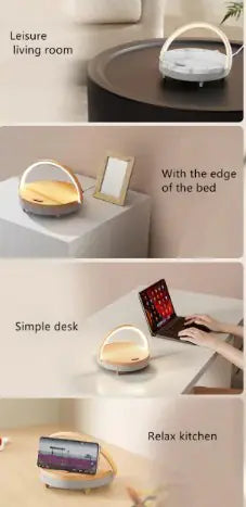 S21 Pro Wood Wireless Chargers LED Lamp