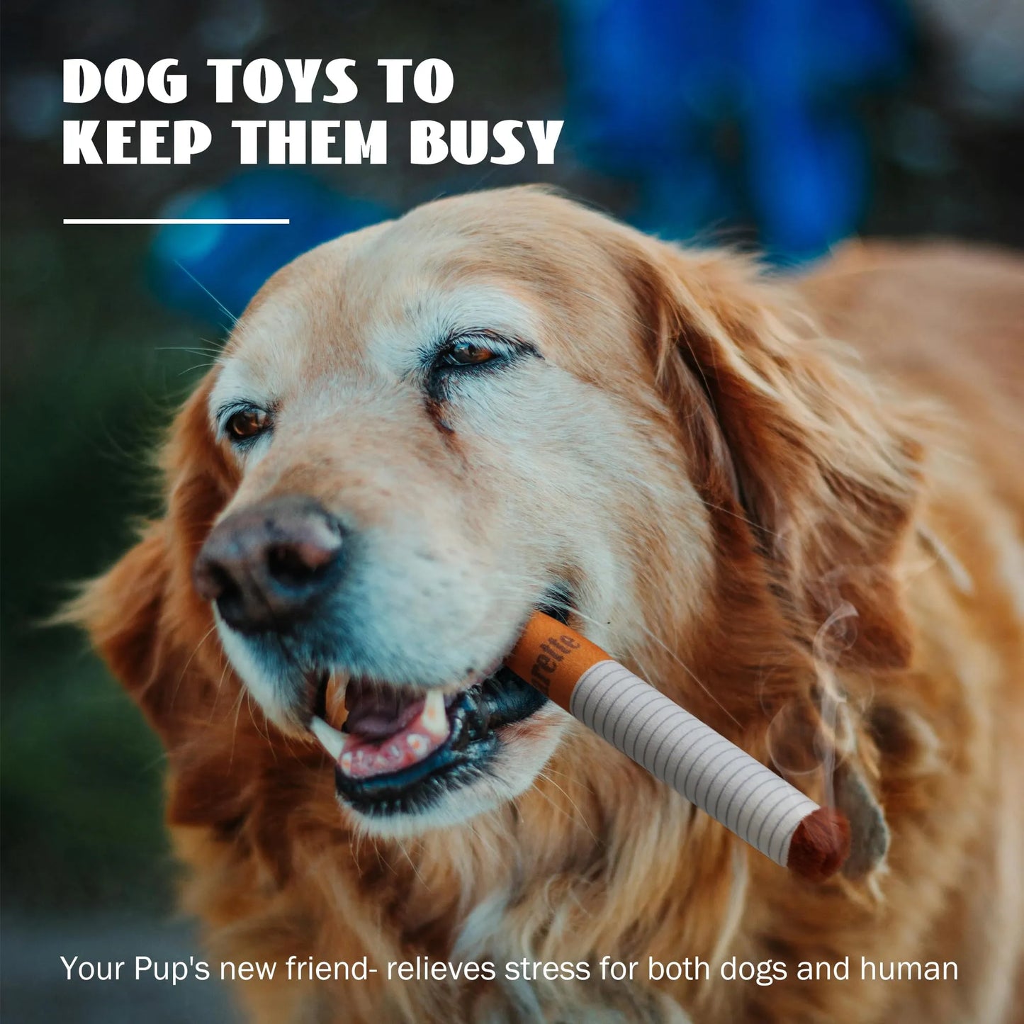 Funny Cigarette Dog Toy – Squeaky Plush for Dogs & Cats