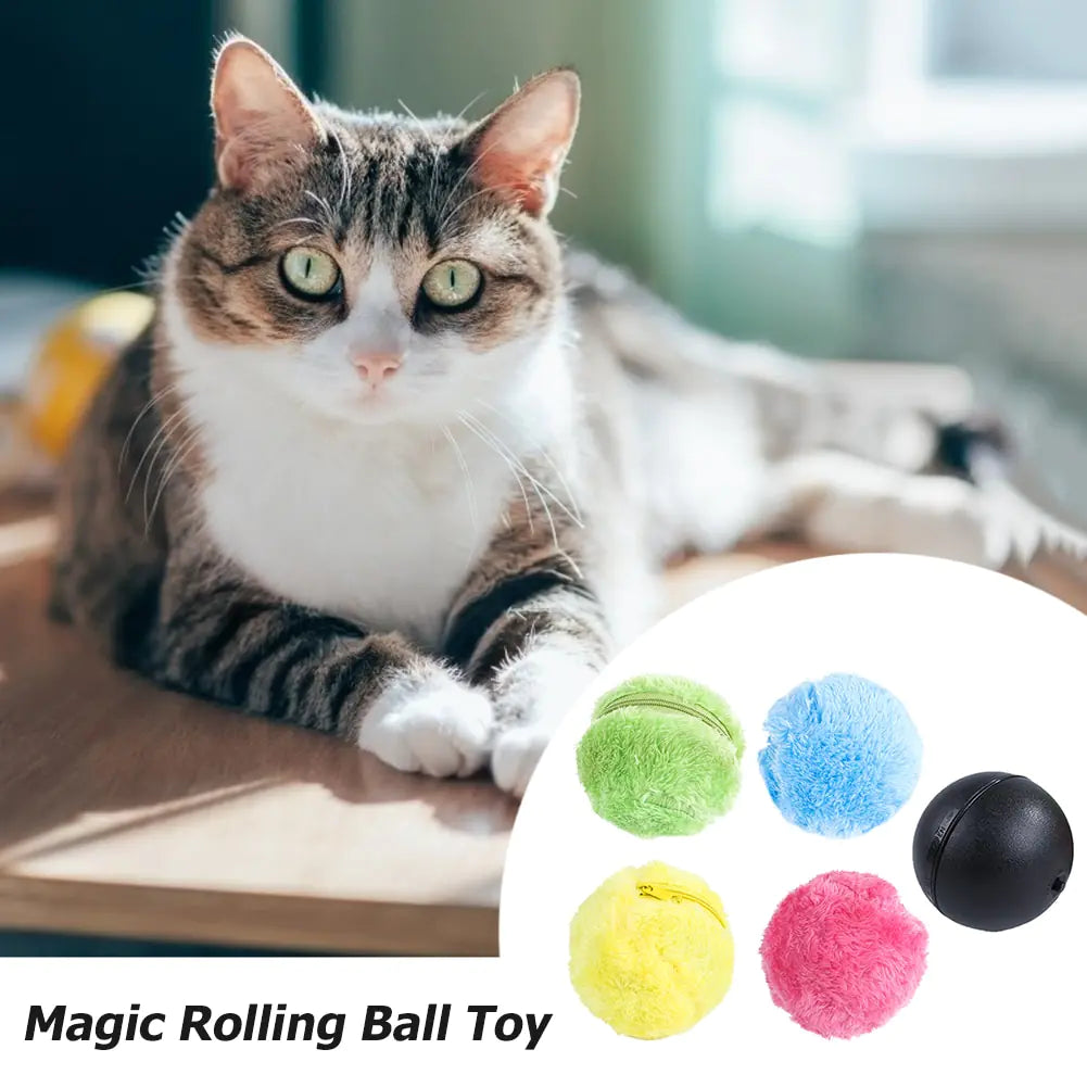 Automatic Magic Roller Ball - Interactive Plush Electric Toy for Dogs and Cats