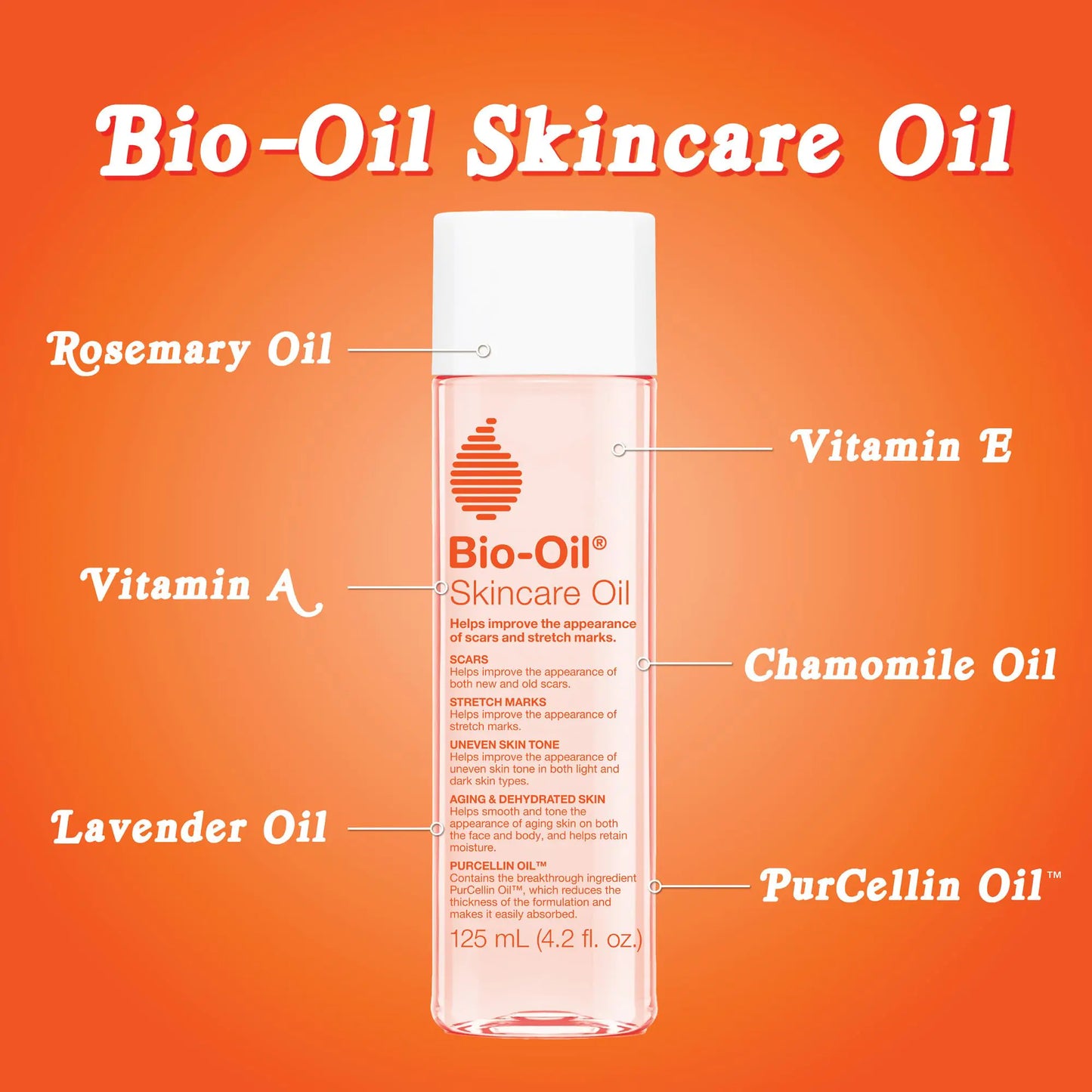 Bio-Oil Skincare Body Oil, Serum for Scars and Stretchmarks, Face Moisturizer Dry Skin, Non-Greasy, Dermatologist Recommended, Non-Comedogenic, For All Skin Types, with Vitamin A, E, 4.2 oz 4.2 Fl Oz (Pack of 1)